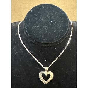 LA TH Silver Toned Fashion Jewelry | Heart | Pendant With Necklace
